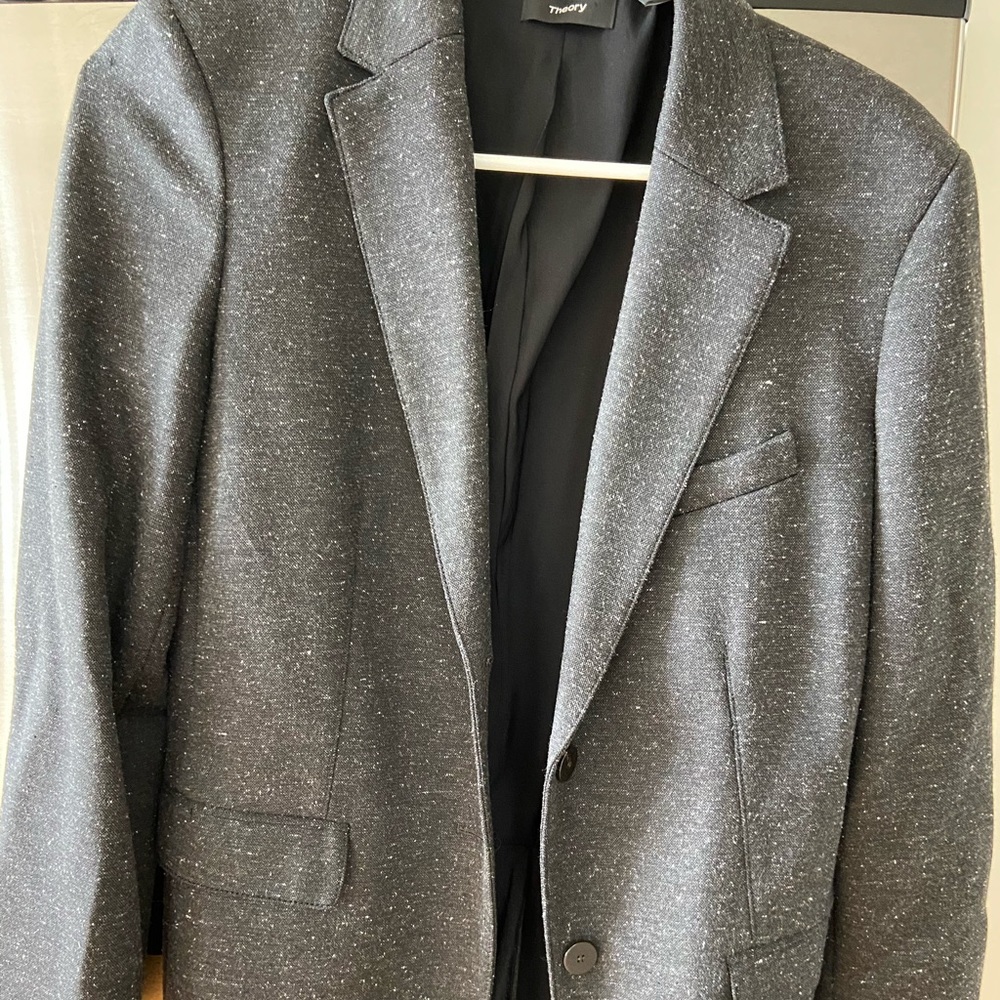 Theory Charcoal Melange Ponte Classic wool Blazer Sz 6